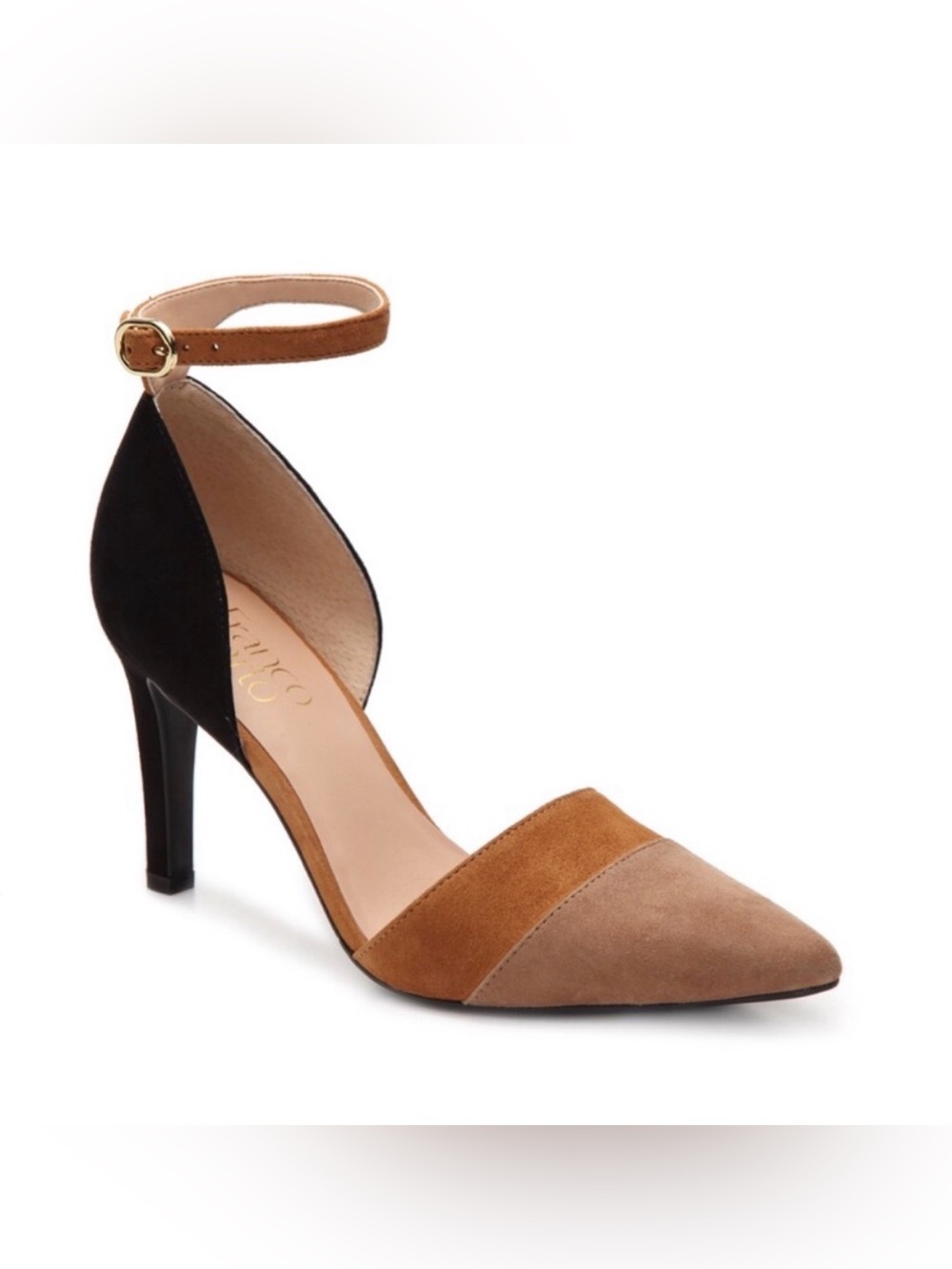 Franco Sarto Aiko Pumps Heels Womens 8.5 Colorblock Suede Academia Preppy Flirt